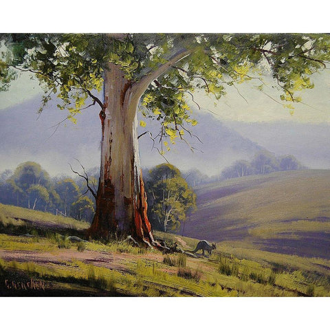 Australian Landscape Gold Ornate Wood Framed Art Print with Double Matting by Gercken, Graham