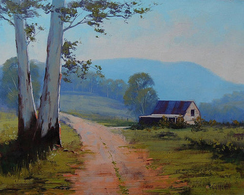 Australian Scene Black Ornate Wood Framed Art Print with Double Matting by Gercken, Graham