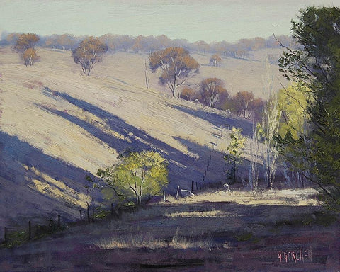 Australian Summer White Modern Wood Framed Art Print with Double Matting by Gercken, Graham