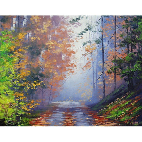 Autumn Forest Black Modern Wood Framed Art Print with Double Matting by Gercken, Graham