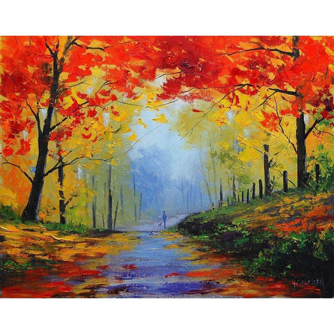 Autumn Impression Gold Ornate Wood Framed Art Print with Double Matting by Gercken, Graham