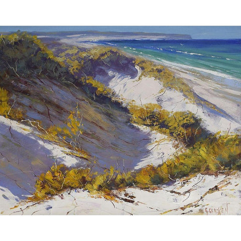 Beach Dunes Black Modern Wood Framed Art Print by Gercken, Graham