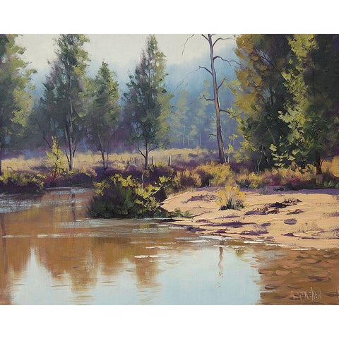 Cox River Reflections Black Modern Wood Framed Art Print by Gercken, Graham
