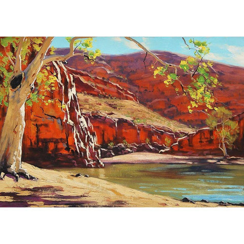 Red Rocks White Modern Wood Framed Art Print by Gercken, Graham