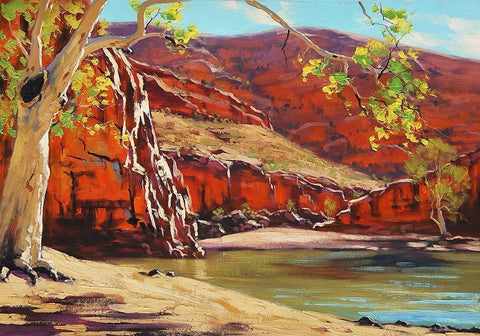 Red Rocks Black Ornate Wood Framed Art Print with Double Matting by Gercken, Graham