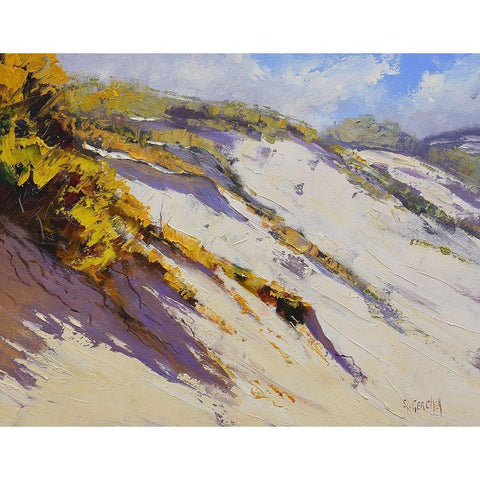 Dune Study White Modern Wood Framed Art Print by Gercken, Graham
