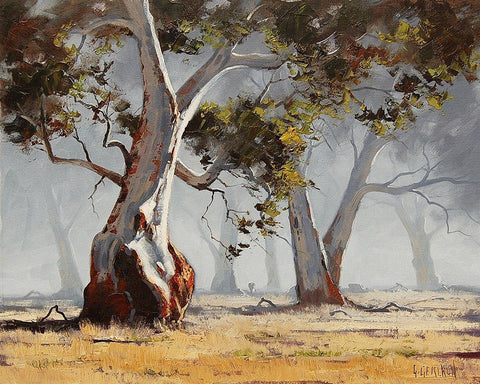 Eucalyptus Trees White Modern Wood Framed Art Print with Double Matting by Gercken, Graham