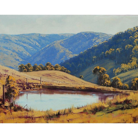 Farm Dam Hampton White Modern Wood Framed Art Print by Gercken, Graham