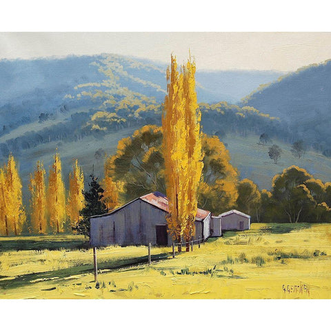 Farm Barn Black Modern Wood Framed Art Print with Double Matting by Gercken, Graham