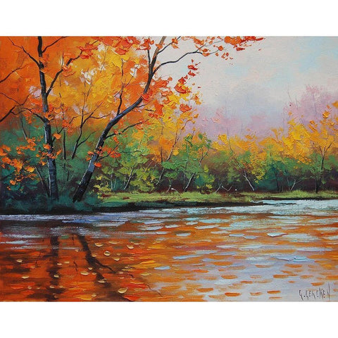 Fall River Black Modern Wood Framed Art Print with Double Matting by Gercken, Graham