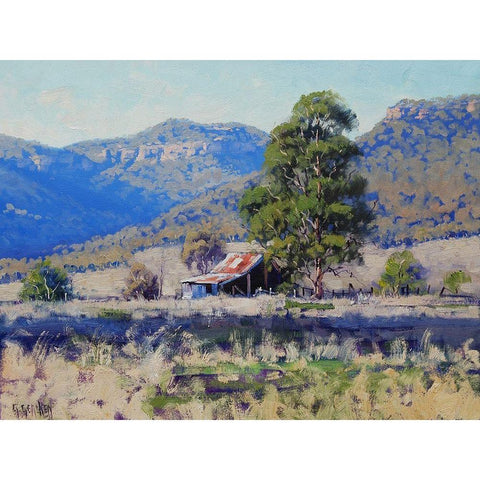 Hartley Shed Australia Black Modern Wood Framed Art Print by Gercken, Graham