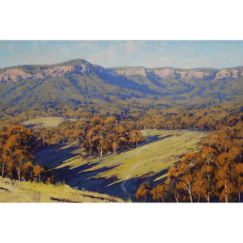 Megalong Valley  Black Modern Wood Framed Art Print by Gercken, Graham