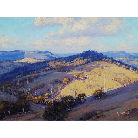 Megalong Valley Australia Black Modern Wood Framed Art Print with Double Matting by Gercken, Graham