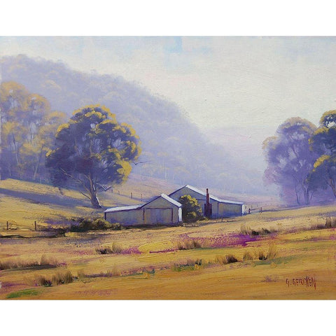Lithgow Valley White Modern Wood Framed Art Print by Gercken, Graham