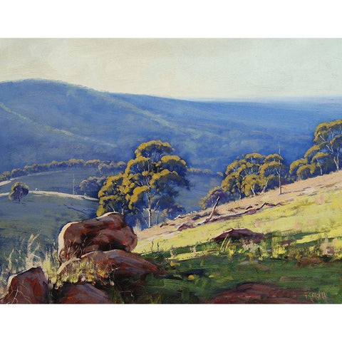 Landscape Oil Painting White Modern Wood Framed Art Print by Gercken, Graham