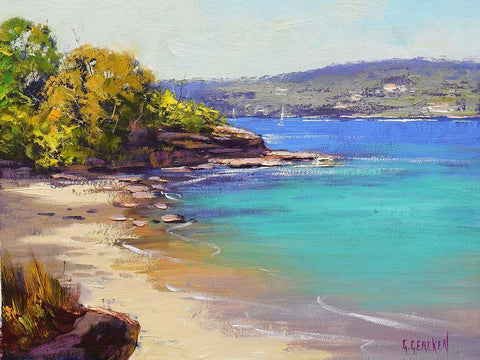 Sydney Harbour II White Modern Wood Framed Art Print with Double Matting by Gercken, Graham