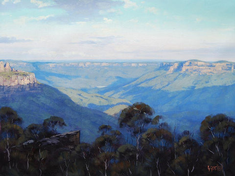 The Jamison Valley White Modern Wood Framed Art Print with Double Matting by Gercken, Graham