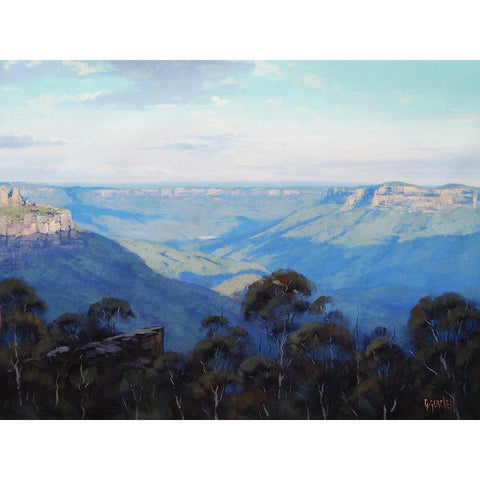 The Jamison Valley White Modern Wood Framed Art Print by Gercken, Graham