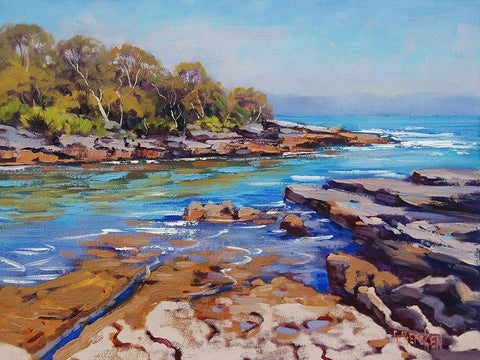 Jervis Bay Australia Black Ornate Wood Framed Art Print with Double Matting by Gercken, Graham