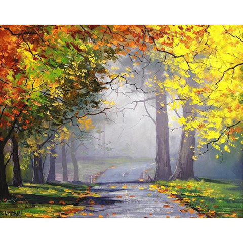 Mt. Wilson Autumn Black Modern Wood Framed Art Print by Gercken, Graham