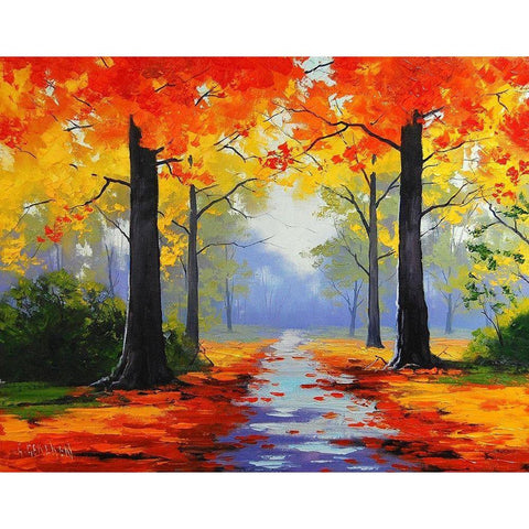 Vivid Autumn Colours Black Modern Wood Framed Art Print by Gercken, Graham