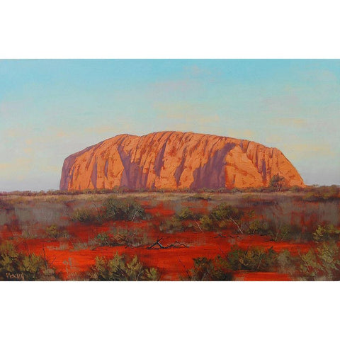 Uluru Colours Central Australia White Modern Wood Framed Art Print by Gercken, Graham