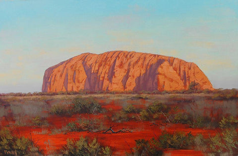 Uluru Colours Central Australia White Modern Wood Framed Art Print with Double Matting by Gercken, Graham