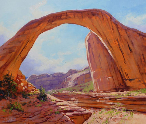 Utah Desert  Arch North America White Modern Wood Framed Art Print with Double Matting by Gercken, Graham