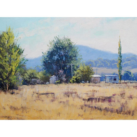 Tumut Farm Australia White Modern Wood Framed Art Print by Gercken, Graham