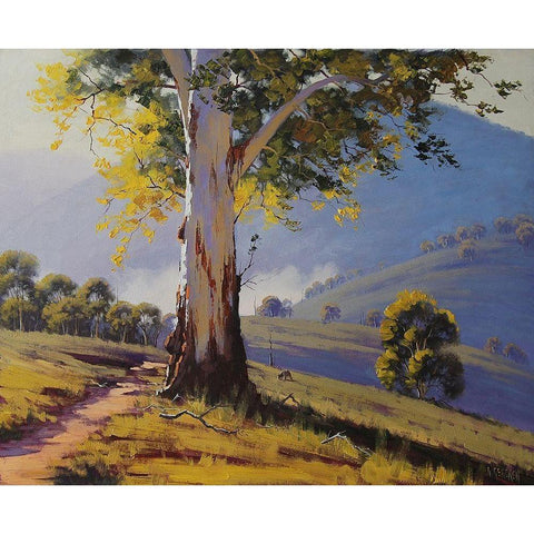 Tumut Hills Gum Tree Black Modern Wood Framed Art Print by Gercken, Graham