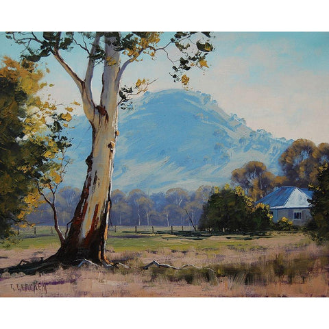 Tumut Landscape Australia Black Modern Wood Framed Art Print with Double Matting by Gercken, Graham