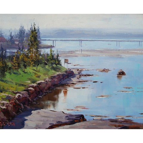 Tuggerah Lake Australia Black Modern Wood Framed Art Print with Double Matting by Gercken, Graham