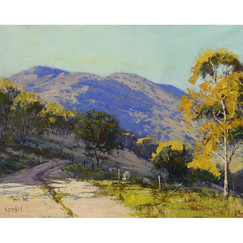 Track to the Valley White Modern Wood Framed Art Print by Gercken, Graham
