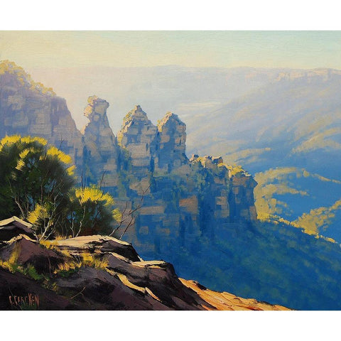 Three Sister Australia White Modern Wood Framed Art Print by Gercken, Graham