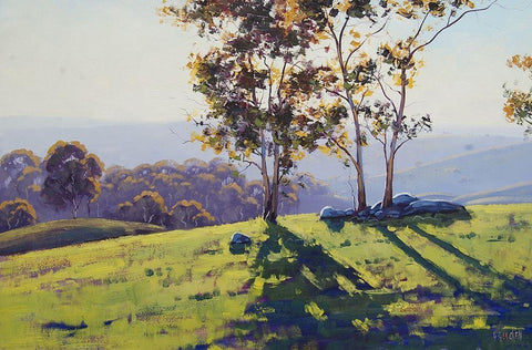 Three Shadows Sodwalls Australia White Modern Wood Framed Art Print with Double Matting by Gercken, Graham