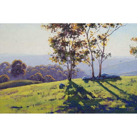 Three Shadows Sodwalls Australia Gold Ornate Wood Framed Art Print with Double Matting by Gercken, Graham