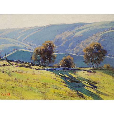 Spring Hills Tarana Australia Black Modern Wood Framed Art Print by Gercken, Graham
