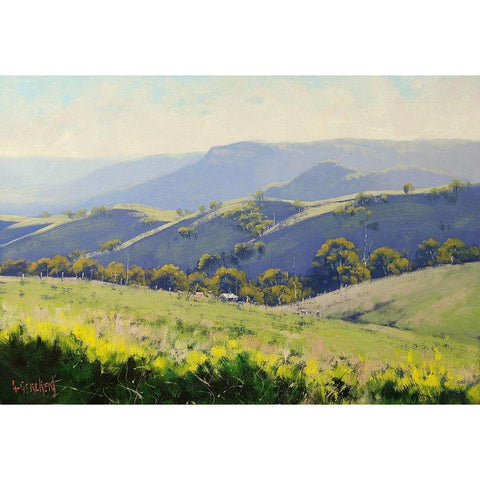 Spring Landscape Kanimbla Australia Black Modern Wood Framed Art Print by Gercken, Graham