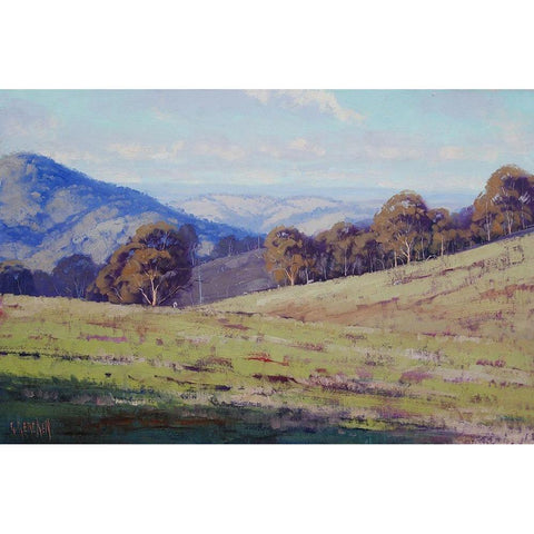 Sheep Country Australia Black Modern Wood Framed Art Print by Gercken, Graham