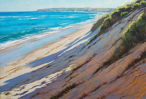 Sandy Bank The Entrance Australia White Modern Wood Framed Art Print with Double Matting by Gercken, Graham