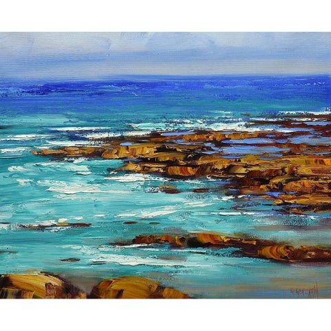 Rocks and Surf White Modern Wood Framed Art Print by Gercken, Graham