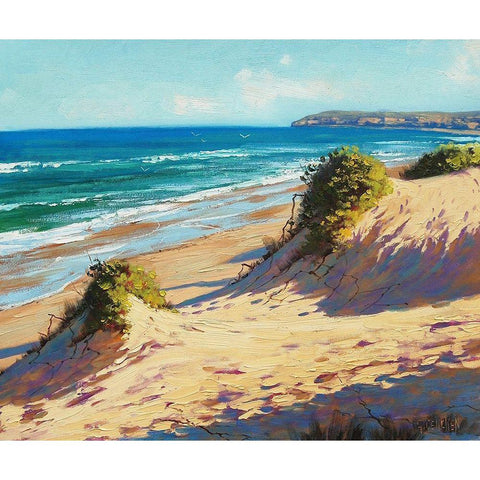 Sand Dunes NSW White Modern Wood Framed Art Print by Gercken, Graham