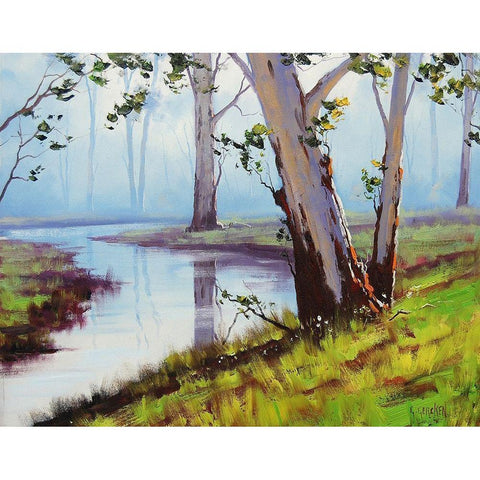 Riverside Gums White Modern Wood Framed Art Print by Gercken, Graham
