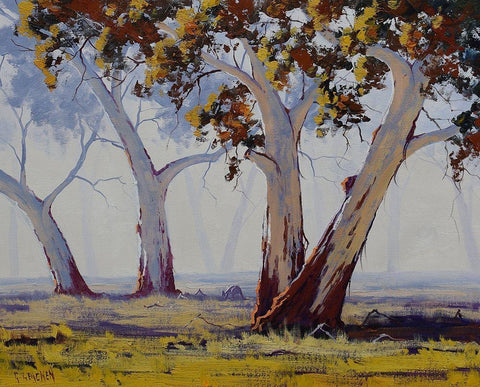 Roos White Modern Wood Framed Art Print with Double Matting by Gercken, Graham