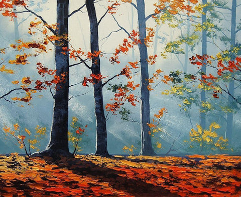Rustic Autumn Colours Black Ornate Wood Framed Art Print with Double Matting by Gercken, Graham