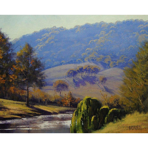 Morning Light Coxs River Black Modern Wood Framed Art Print with Double Matting by Gercken, Graham