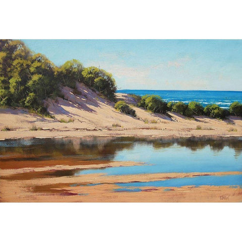 Coastal Back Water Black Modern Wood Framed Art Print by Gercken, Graham