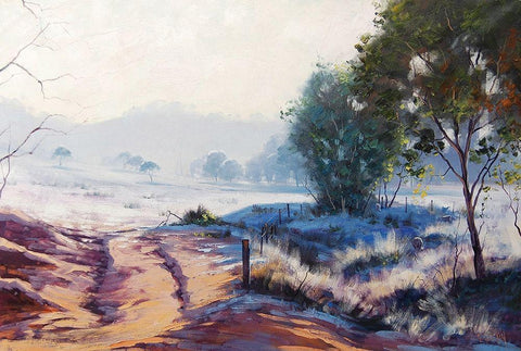 Frosty Morning Hampton Black Ornate Wood Framed Art Print with Double Matting by Gercken, Graham