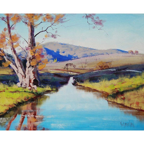 Fish River Tarana White Modern Wood Framed Art Print by Gercken, Graham
