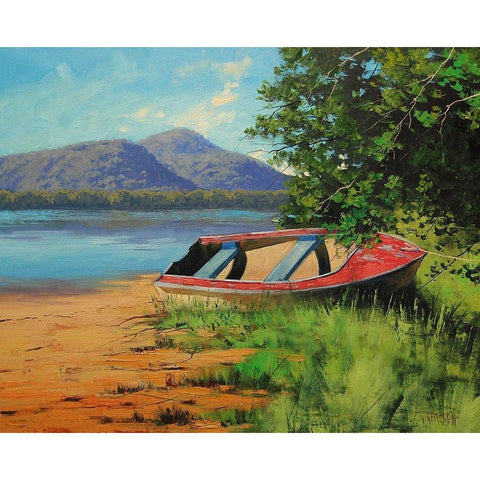 Patonga Shoreline Black Modern Wood Framed Art Print by Gercken, Graham